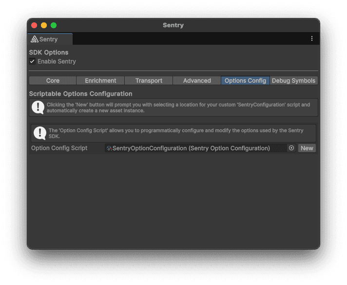 Options Configuration